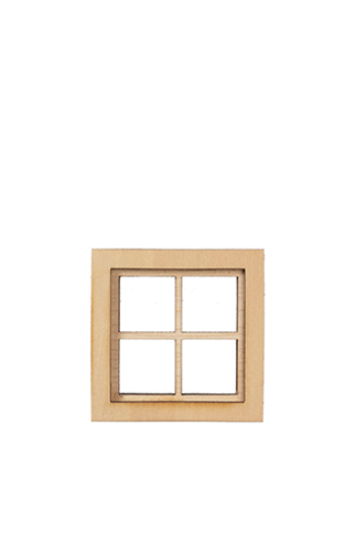 Square Window with Flat Trim